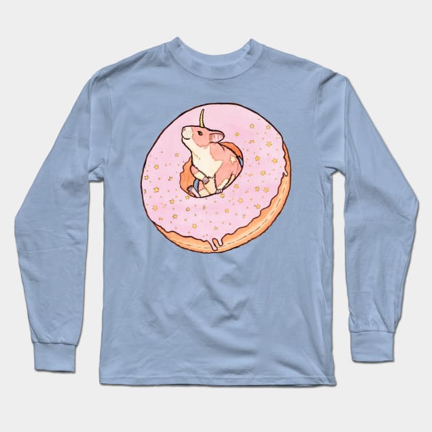 Sweet Fantasy Unicorn Hamster Long Sleeve T-Shirt by MarinaIllustration